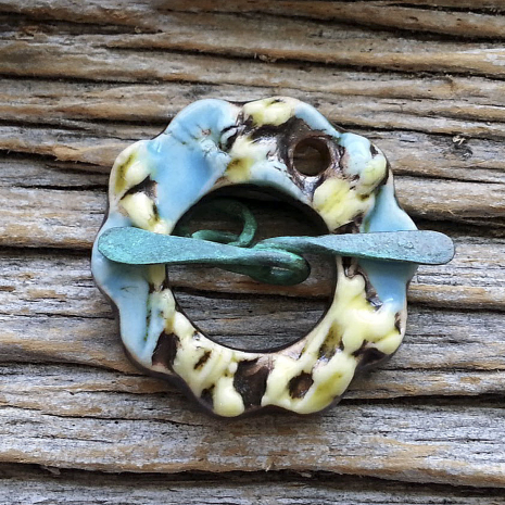 Toggle Clasp Ceramic Handmade Wildflower