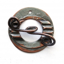 Toggle Clasp Textured Surface  Copper